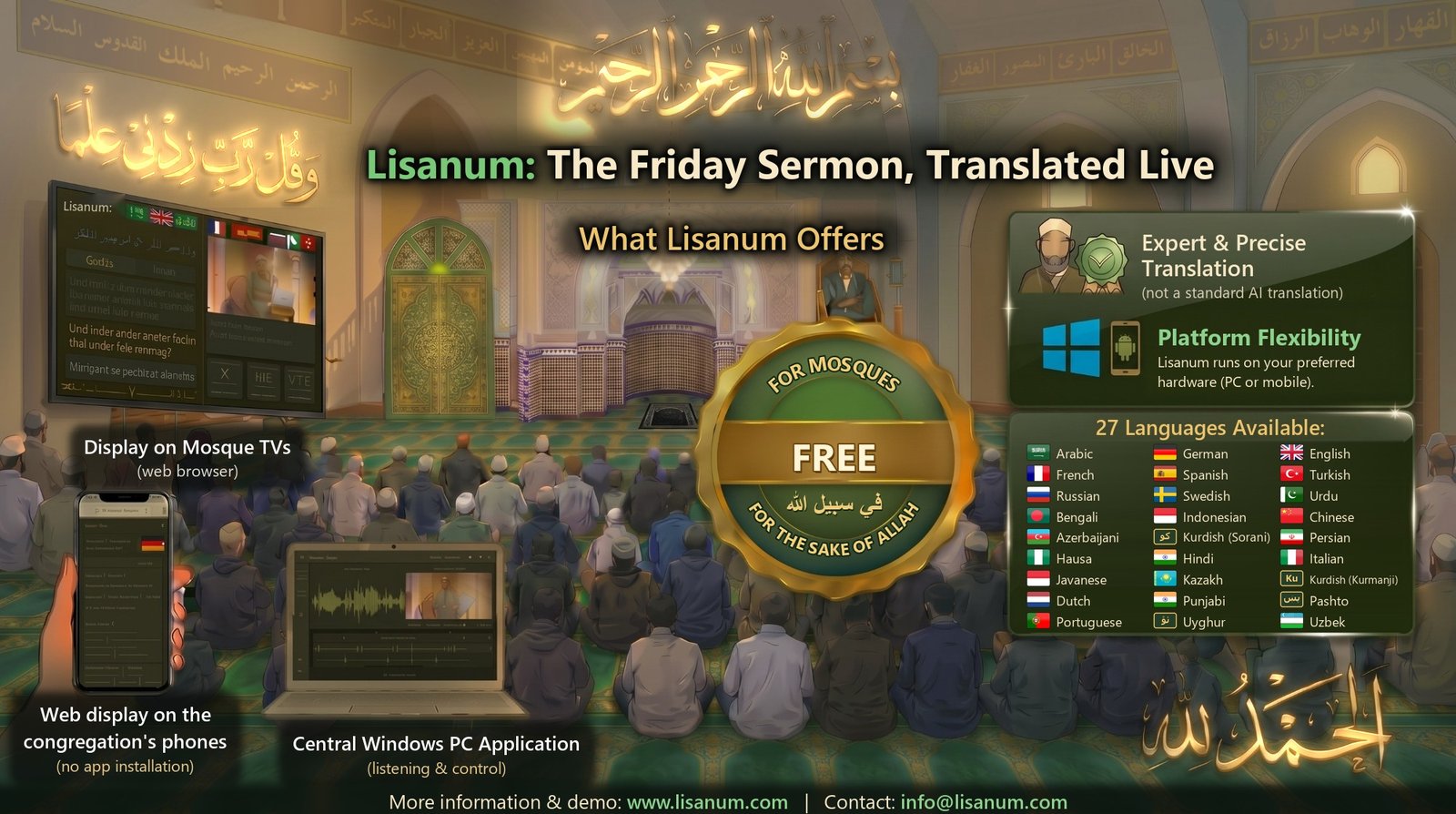 Lisanum: the Friday sermon translated live – free for mosques